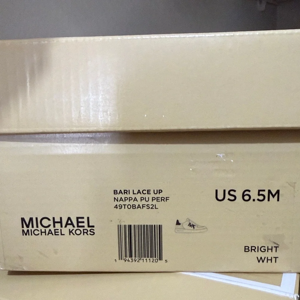 Michael Kors White and Black Logo Signature Sneakers